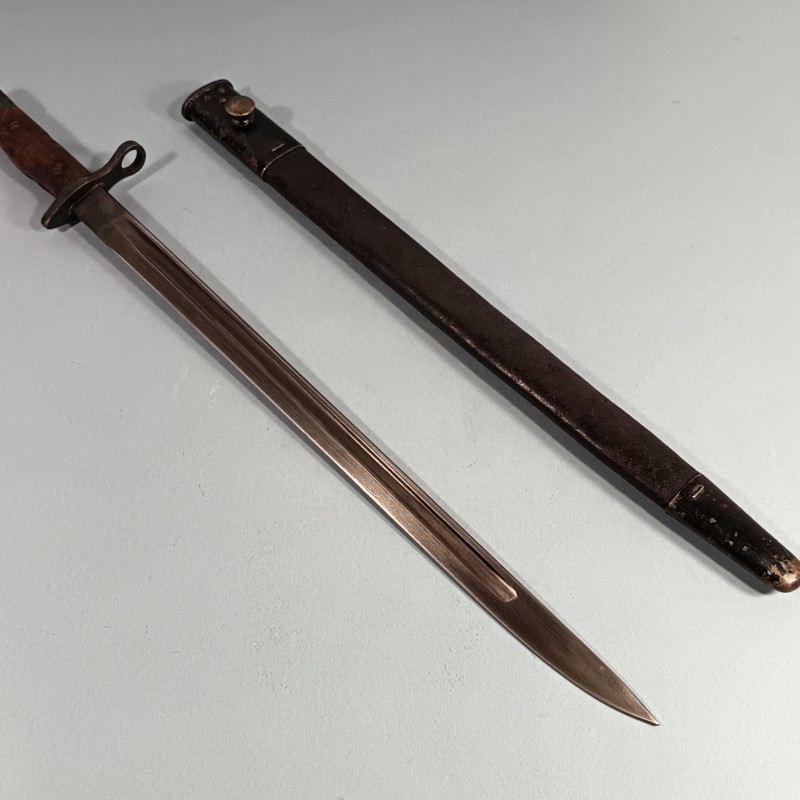 BAIONNETTE US REMINGTON MODELE 1913 DATEE 1916 POUR FUSIL ENFIELD P-1914 OU P14 OU N°3 MKI GUERRE 1914 1918 US BAYONET WW1